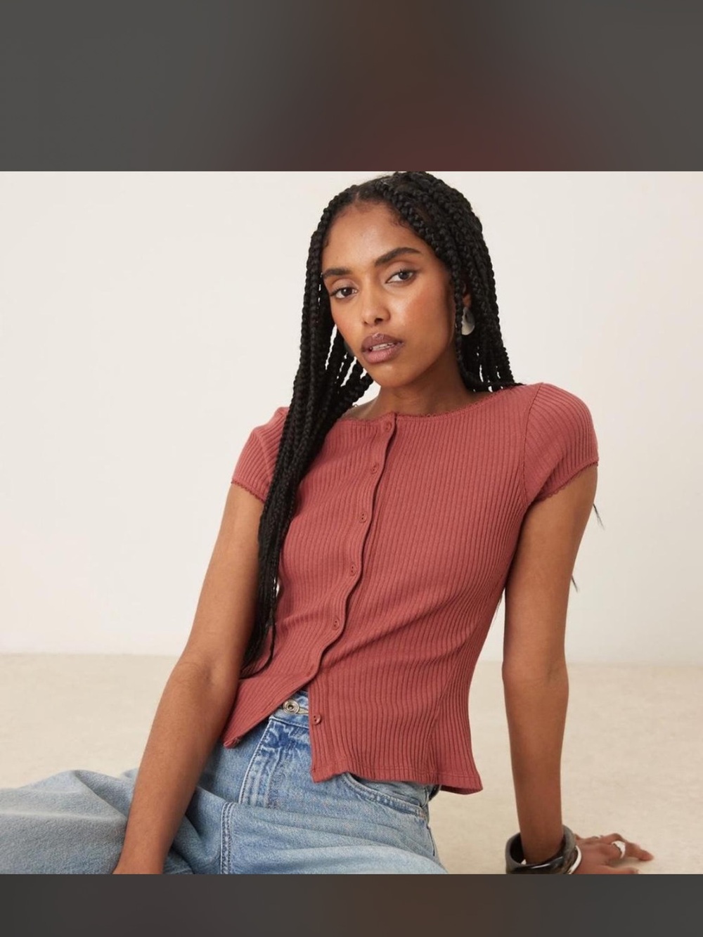 Free people - Ribbed Button top
